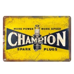 placa metalica vintage campeon bujias