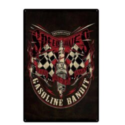 placa de metal speedjunkie vintage