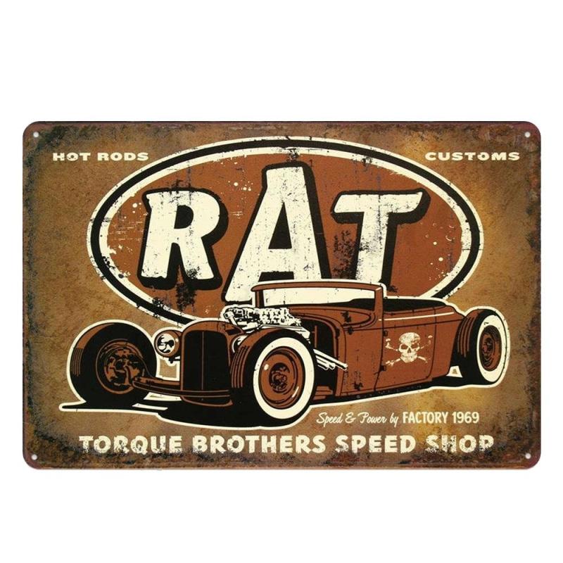 placa de metal vintage rat hot rod placa de metal vintage rat hot rod