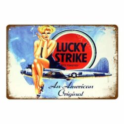 placa de metal vintage lucky strike