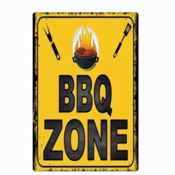 zona de barbacoa de placa metalica