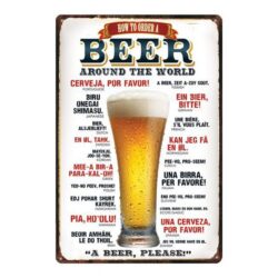 placa de metal cerveza