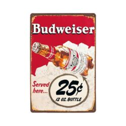 placa de metal budweiser vintage