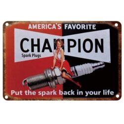 placa de metal campeon vintage