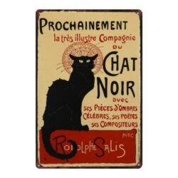 placa metal gato negro