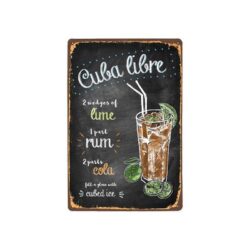 placa metal cuba libre