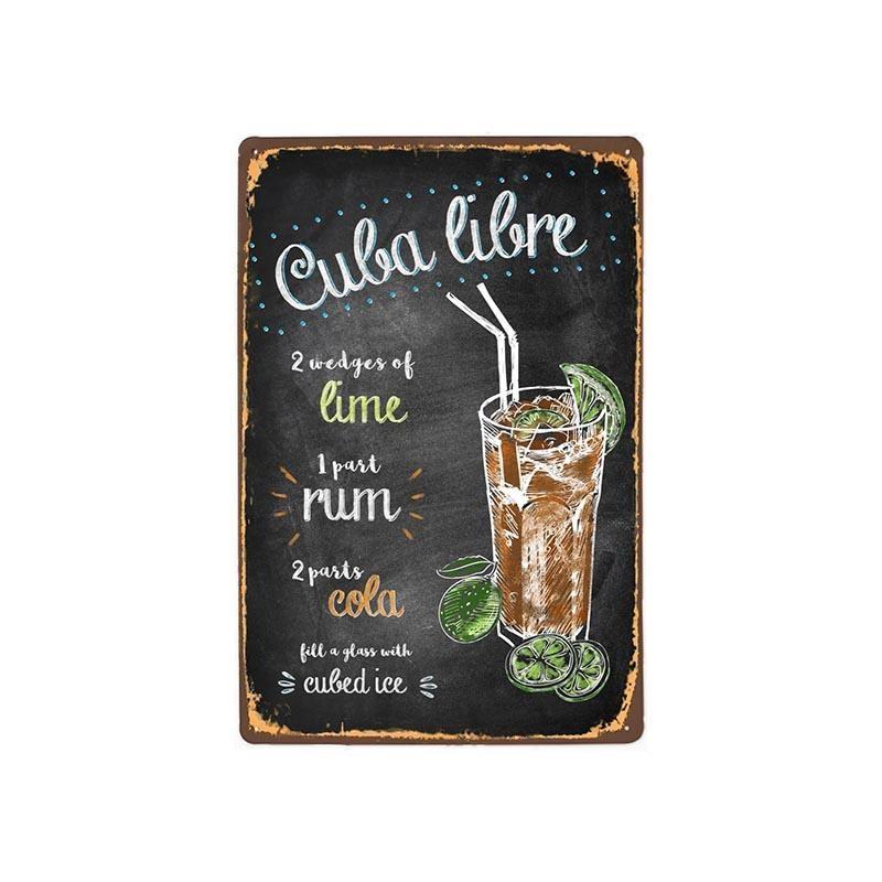 placa metal cuba libre placa metal cuba libre