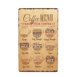 placa metal deco cafeteria