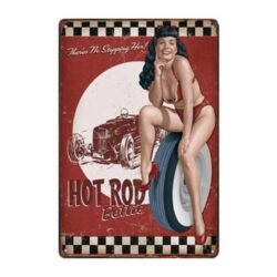 placa pin up decorativa de metal