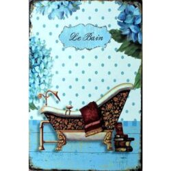 bano deco placa metalica