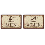 placa deco wc de metal