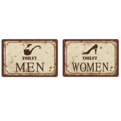 placa deco wc de metal