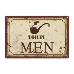 placa deco wc de metal