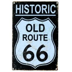 placa metalica decorativa ruta 66