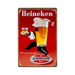 placa metal heineken