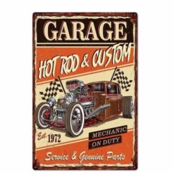 placa hot rod de metal