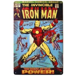 placa de metal de iron man