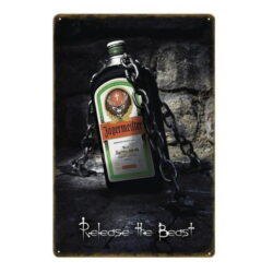placa de metal jagermeister vintage