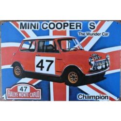 placa metal mini cooper