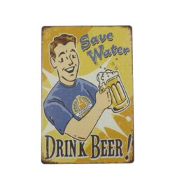 plato de cerveza de pub de metal