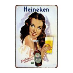 placa metal pub heineken