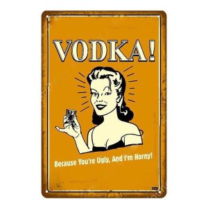 placa metal publicidad alcohol