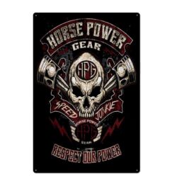 placa de cabeza de calavera de metal