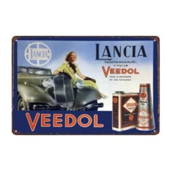 placa de metal veedol vintage