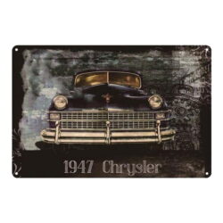placa de metal vintage 1947 chrysler