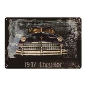 placa de metal vintage 1947 chrysler