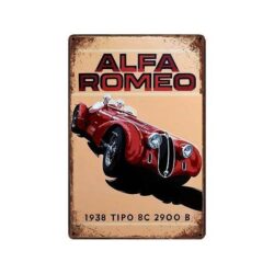 placa metal alfa romeo vintage