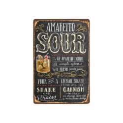 placa de metal amaretto vintage sour