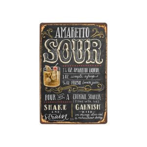 placa de metal amaretto vintage sour