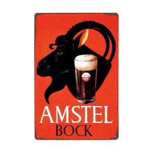 placa de metal vintage amstel bock