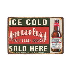 placa de metal vintage anheuser busch