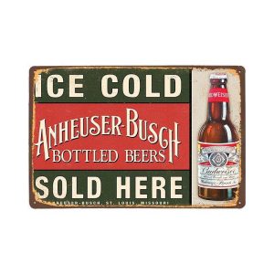 placa de metal vintage anheuser busch