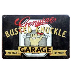taller vintage de placas de metal