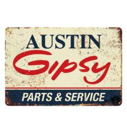 placa de metal vintage austin gipsy