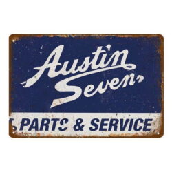 placa de metal vintage austin seven