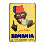 placa metal banania vintage