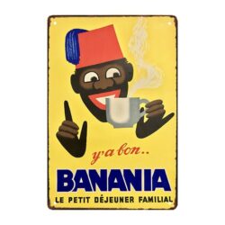placa metal banania vintage