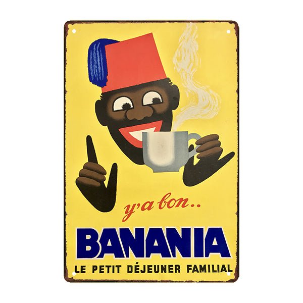placa metal banania vintage