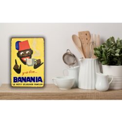 placa metal banania vintage