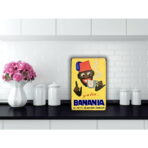 placa metal banania vintage