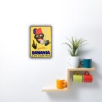 placa metal banania vintage