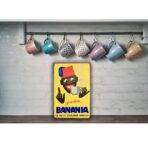 placa metal banania vintage
