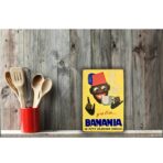 placa metal banania vintage