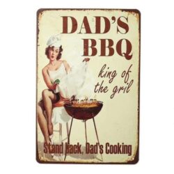 placa metal barbacoa vintage