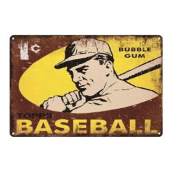 placa de metal chicle de chicle de beisbol vintage