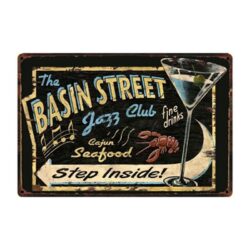 bassin street placa de metal vintage